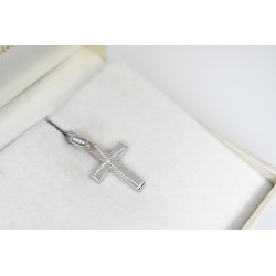Λευκόχρυσος γυναικείος σταυρός 14 Καρατίων