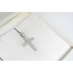 Λευκόχρυσος γυναικείος σταυρός 14 Καρατίων