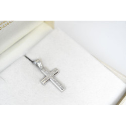 Λευκόχρυσος γυναικείος σταυρός 14 Καρατίων