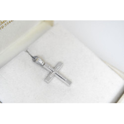 Λευκόχρυσος γυναικείος σταυρός 14 Καρατίων