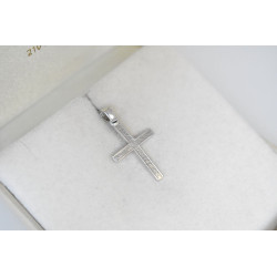 Λευκόχρυσος Ανδρικός σταυρός με αλυσίδα 14 Καρατίων