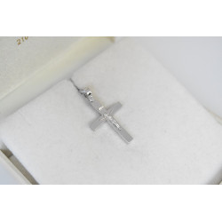 Λευκόχρυσος αντρικός σταυρός 14 Καρατίων