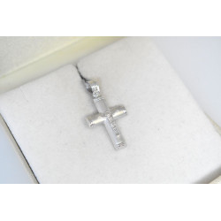 Λευκόχρυσος ανδρικός σταυρός 14 Καρατίων