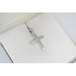 Λευκόχρυσος ανδρικός σταυρός 14 Καρατίων