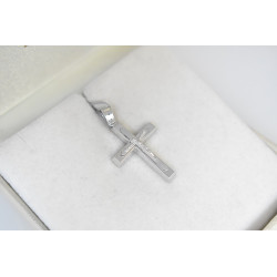 Λευκόχρυσος αντρικός σταυρός 14 Καρατίων