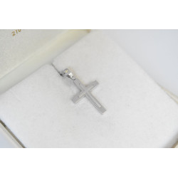 Λευκόχρυσος αντρικός σταυρός 14 Καρατίων