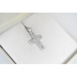 Λευκόχρυσος ανδρικός σταυρός 14 Καρατίων