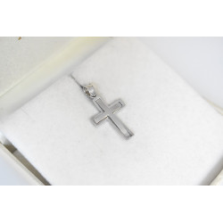 Λευκόχρυσος Ανδρικός σταυρός με αλυσίδα 14 Καρατίων