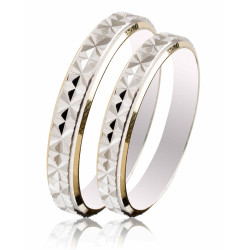 Διχρωμες Βερες Γαμου 14 Καρατίων