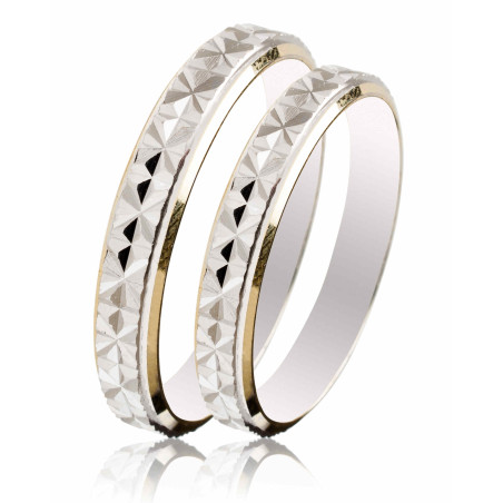 Διχρωμες Βερες Γαμου 14 Καρατίων