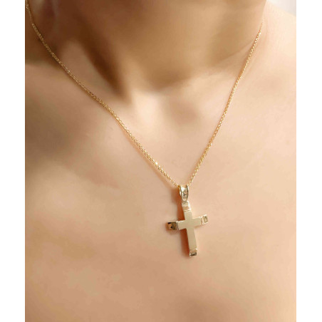 Χρυσός αντρικός σταυρός 14 Καρατίων