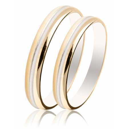 Διχρωμες Βερες Γαμου 9 Καρατίων