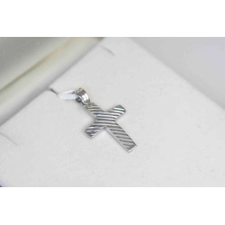 Λευκόχρυσος αντρικός σταυρός 14 Καρατίων