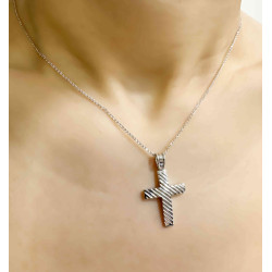 Λευκόχρυσος αντρικός σταυρός 14 Καρατίων