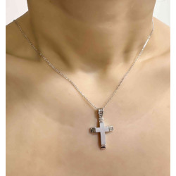 Λευκόχρυσος αντρικός σταυρός 14 Καρατίων