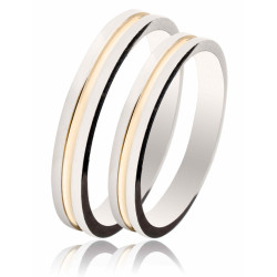 Διχρωμες Βερες Γαμου 9 Καρατίων