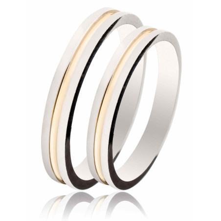 Διχρωμες Βερες Γαμου 9 Καρατίων