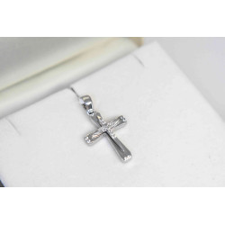 Λευκόχρυσος γυναικείος σταυρός 14 Καρατίων