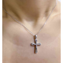 Λευκόχρυσος γυναικείος σταυρός 14 Καρατίων