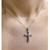 Λευκόχρυσος γυναικείος σταυρός 14 Καρατίων
