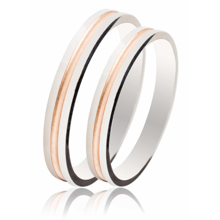 Διχρωμες Βερες Γαμου 9 Καρατίων