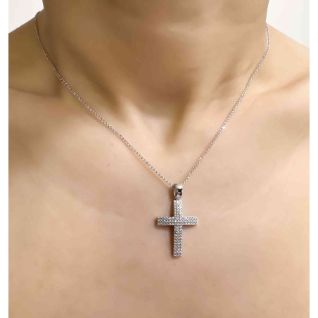 Λευκόχρυσος γυναικείος σταυρός 14 Καρατίων