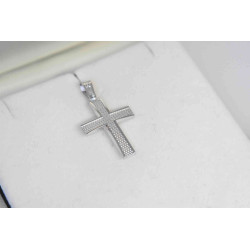 Λευκόχρυσος αντρικός σταυρός 14 Καρατίων