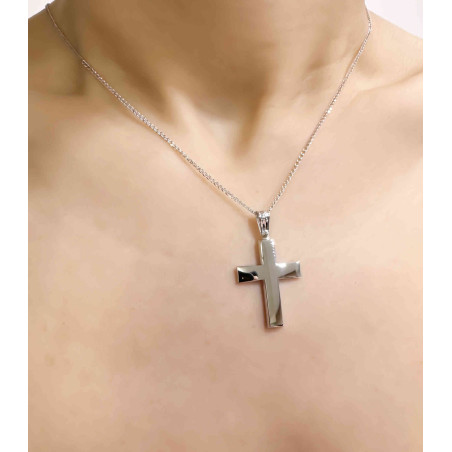 Λευκόχρυσος αντρικός σταυρός 14 Καρατίων