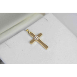 Χρυσός γυναικείος σταυρός με αλυσίδα 14 Καρατίων