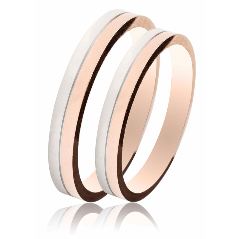 Διχρωμες Βερες Γαμου 9 Καρατίων