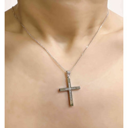 Λευκόχρυσος γυναικείος σταυρός 14 Καρατίων