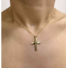 Χρυσός Ανδρικός σταυρός με αλυσίδα 14 Καρατίων