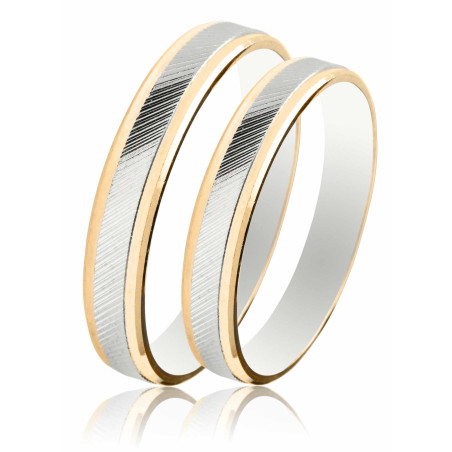 Διχρωμες Βερες Γαμου 9 Καρατίων