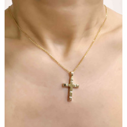 Χρυσός γυναικείος σταυρός με αλυσίδα 14 Καρατίων