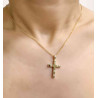 Χρυσός γυναικείος σταυρός με αλυσίδα 14 Καρατίων