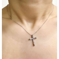 Λευκόχρυσος γυναικείος σταυρός 14 Καρατίων