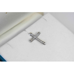 Λευκόχρυσος γυναικείος σταυρός 14 Καρατίων