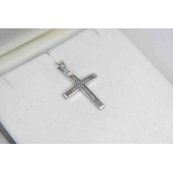 Λευκόχρυσος γυναικείος σταυρός 14 Καρατίων