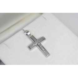 Λευκόχρυσος αντρικός σταυρός 14 Καρατίων