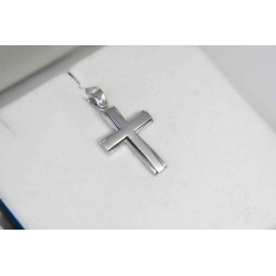Λευκόχρυσος Ανδρικός σταυρός με αλυσίδα 14 Καρατίων