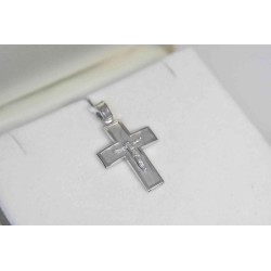 Λευκόχρυσος αντρικός σταυρός 14 Καρατίων