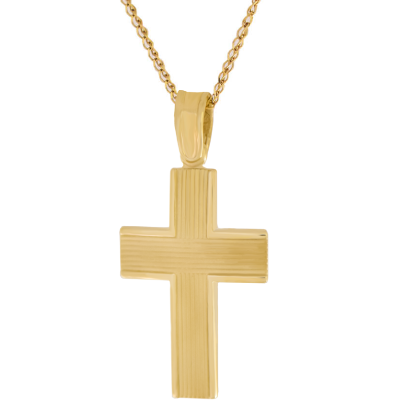 Χρυσός αντρικός σταυρός 14 Καρατίων