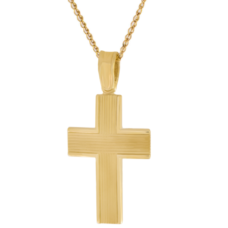 Χρυσός αντρικός σταυρός 14 Καρατίων