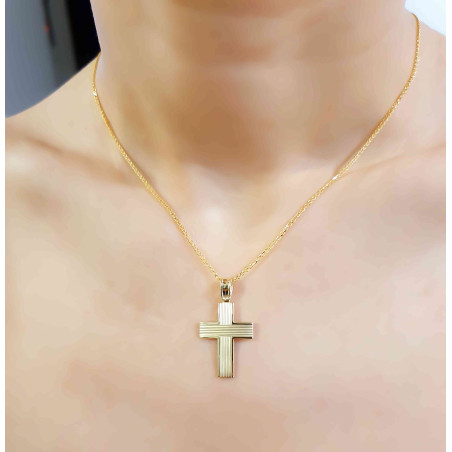 Χρυσός αντρικός σταυρός 14 Καρατίων