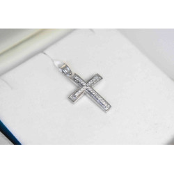 Λευκόχρυσος γυναικείος σταυρός 14 Καρατίων