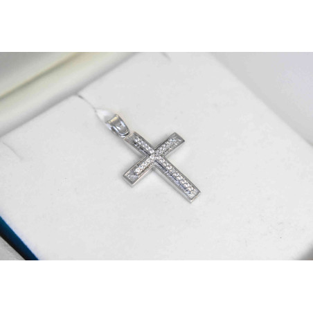 Λευκόχρυσος γυναικείος σταυρός 14 Καρατίων