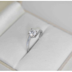 Μονόπετρο από λευκόχρυσο 14 καρατίων