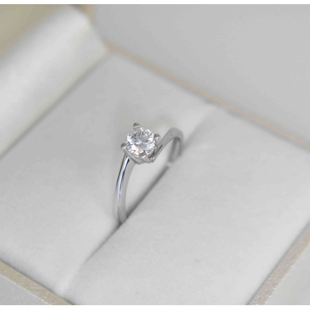 Μονόπετρο από λευκόχρυσο 14 καρατίων