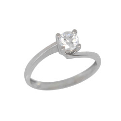 Μονόπετρο από λευκόχρυσο 14 καρατίων