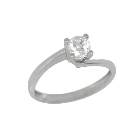 Μονόπετρο από λευκόχρυσο 14 καρατίων